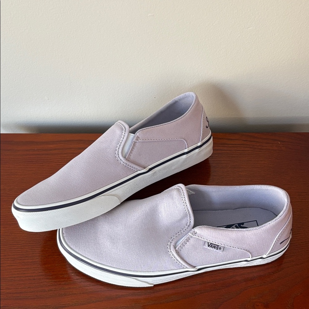 Vans Asher Mono Embroidery Lilac Slip On Women’s Shoes - Picture 7 of 14